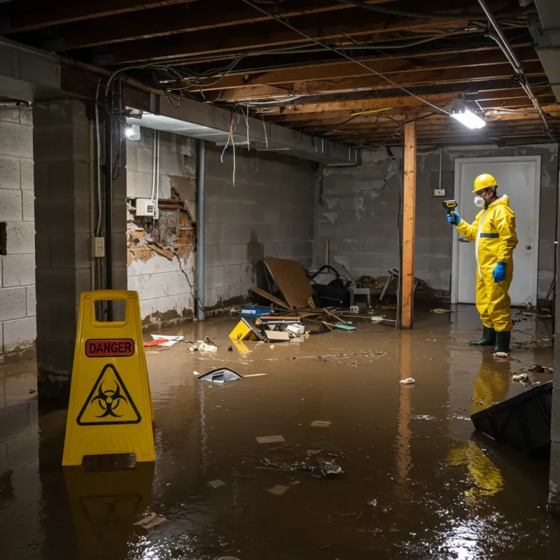 Flooded Basement Electrical Hazard in Midland, WA Property